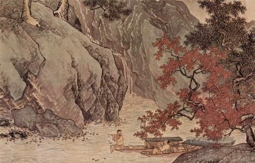 唐寅 唐伯虎 Tang Yin Bohu Werke - Fischleben in den Bergen der alten China Tinte